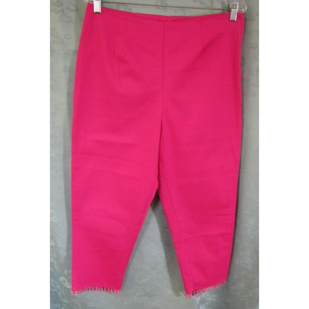 Rapture Apparel Size 14 High Waist Pants Petal Pushers Side Zip Pink Capri